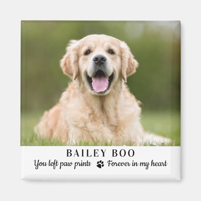 Aimant Cadeau commémoratif de chien personnalisé photo de (Devant)