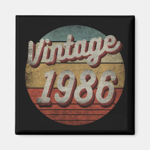 AIMANT CADEAU D'ANNIVERSAIRE HOMMES FEMMES 1986 VINTAGE