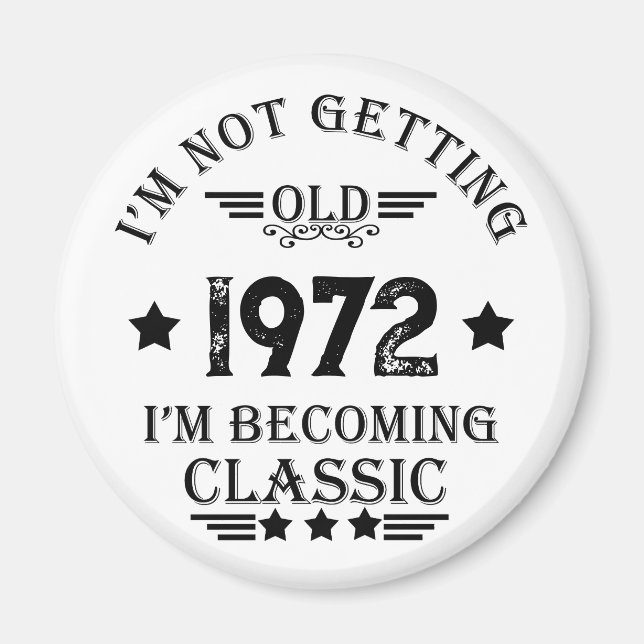 Aimant Cadeau d'anniversaire vintage personnalisé (Devant)