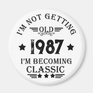 Aimant Cadeau d'anniversaire vintage personnalisé