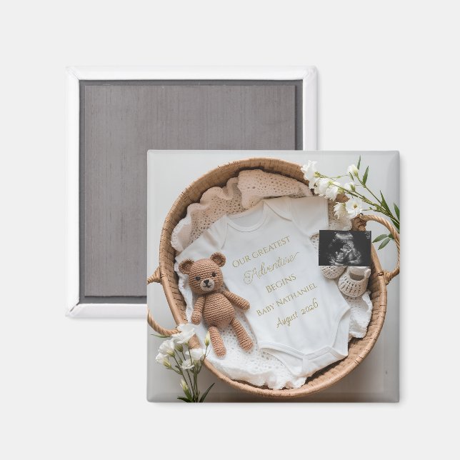 Aimant Cadeau d'annonce de grossesse pour la révélation d (Recto/Verso)