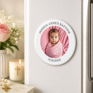 Aimant Cadeau de baptême pour fille avec photo spéciale