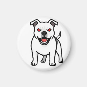 Aimant Cadeau de chien de dessin animé Pitbull blanc aux