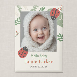 Aimant Cadeau de déclaration de naissance de bébé coccine