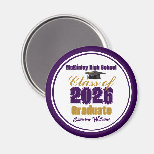 Aimant Cadeau de fin d'études de la promotion 2026 Or Vio