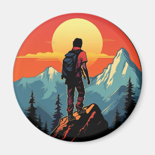 Aimant Cadeau de grimpeur vintage de rock climing rétro