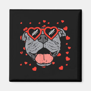 Aimant Cadeau de la Saint-Valentin pour chien Pitbull Fac