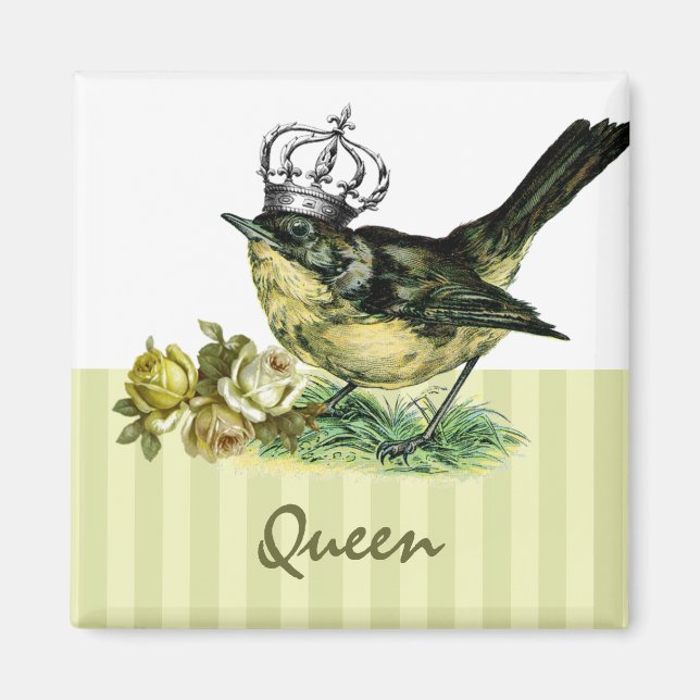 Aimant Cadeau de la Saint-Valentin vintage Queen Bird (Devant)