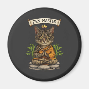 Aimant Cadeau de Maître Zen Chat Drôle Relaxant Chat Tabb