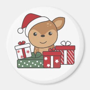 Aimant Cadeau de Noël de cerfs Animaux d'hiver de cerfs M