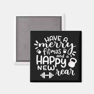 Aimant Cadeau de Noël drôle de fitness sarcasme Gym Vacan
