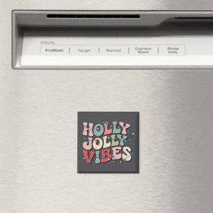 Aimant Cadeau de Noël Holly Jolly Famille Vacances Xmas