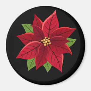 Aimant Cadeau de Noël Poinsettia