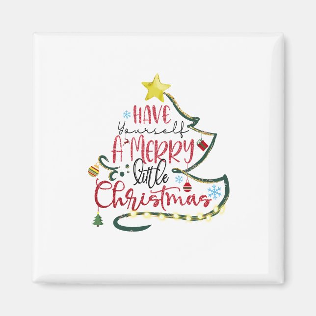 Aimant Cadeau de Noël, un joyeux petit Noël (Devant)