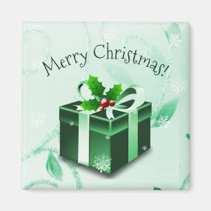 Aimant cadeau de Noël vert