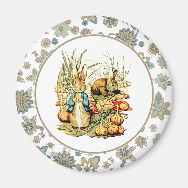 Aimant Cadeau de Pâques Bunnies vintages (Devant)