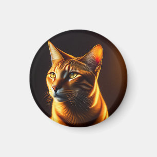 Aimant Cadeau de peinture visage chat mignon