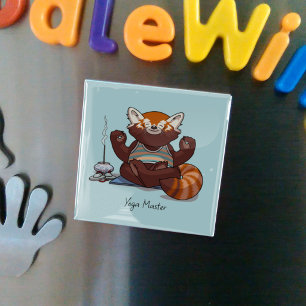 Aimant Cadeau de professeur de yoga de Panda roux Art ani