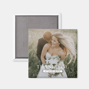 Aimant Cadeau de Remerciement de Mariage Photo Élégant