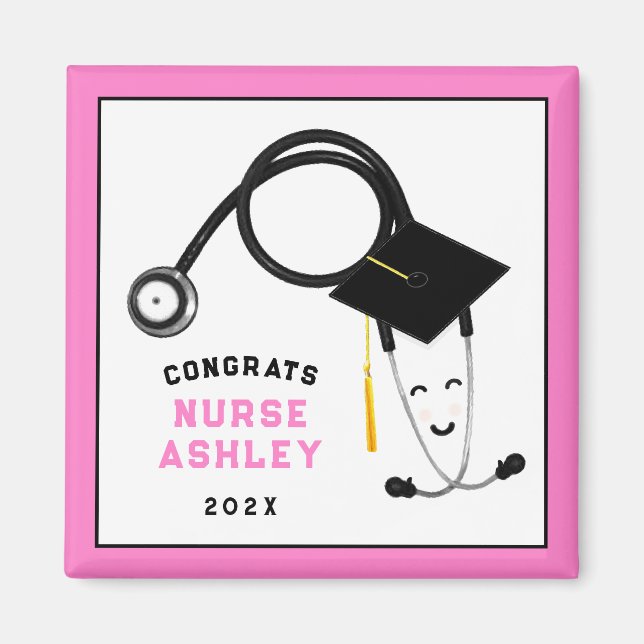 Aimant Cadeau de remise de diplôme d'infirmière  (Devant)