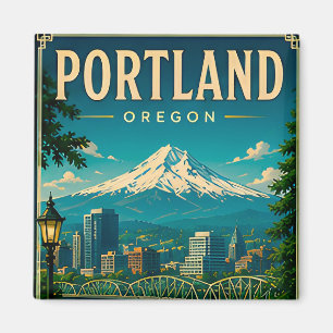 Aimant Cadeau de vacances sur la silhouette de Portland O