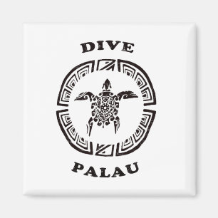 Aimant Cadeau de vacances Tortue Tril Palau plongée vinta
