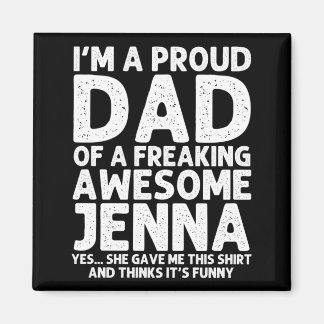 Aimant Cadeau Papa de Jenna Fête des Pères Drôle Personna