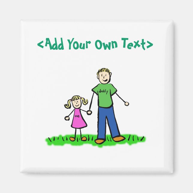 Aimant Cadeau Personnalisé Fille de Papa (Blond) (Devant)