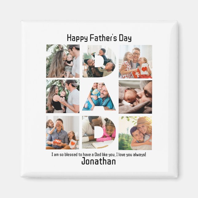 Aimant Cadeau personnalisé pour papa Fête des pères 9 Pho (Devant)