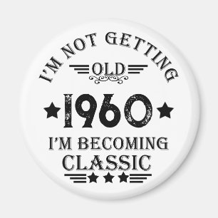 Aimant Cadeau personnalisé vintage 65e anniversaire