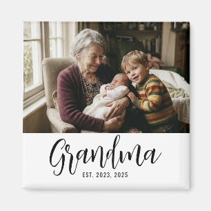 Aimant Cadeau photo de grand-mère établie