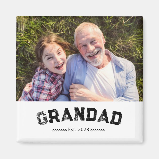 Aimant Cadeau Photo de Grand-père (Devant)