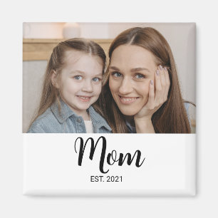 Aimant Cadeau Photo de Maman Établie