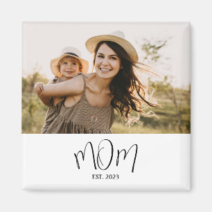 Aimant Cadeau Photo de Maman Établie