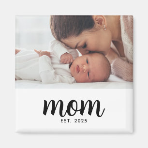Aimant Cadeau Photo de Maman Établie