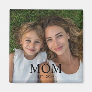 Aimant Cadeau Photo de Maman Établie