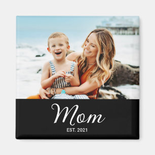 Aimant Cadeau Photo de Maman Établie