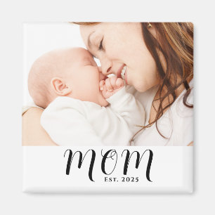 Aimant Cadeau Photo de Maman Établie