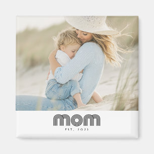 Aimant Cadeau Photo de Maman Établie