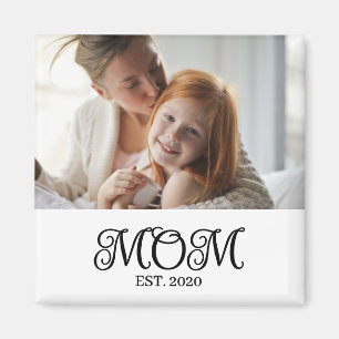 Aimant Cadeau Photo de Maman Établie