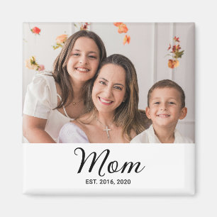 Aimant Cadeau Photo de Maman Établie