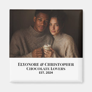 Aimant Cadeau photo établi pour couple amateur de chocola