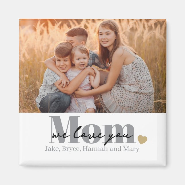 Aimant Cadeau Photo Nous Vous Aimons Maman (Devant)