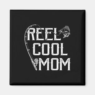 Aimant Cadeau pour amateur de pêche Bobine Maman cool Pêc