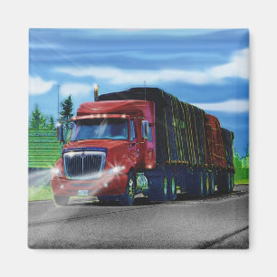 Aimant cadeau pour conducteur de camion de fret ro