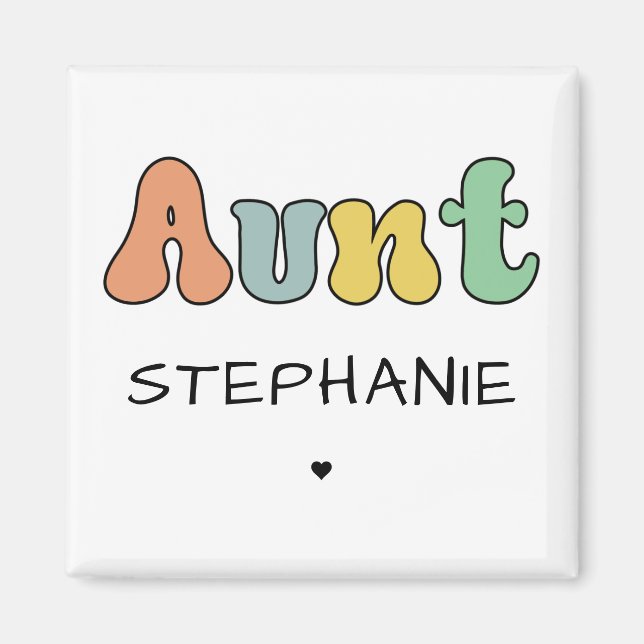 Aimant Cadeau Retro Tante Personnalisé | Tante personnali (Devant)