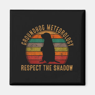Aimant Cadeau silhouette de chuchoteur de marmotte vintag
