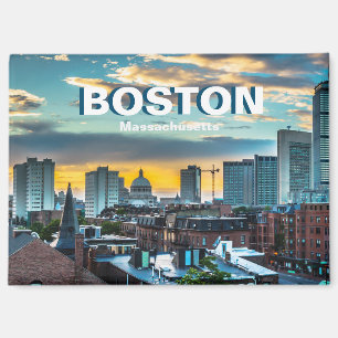Aimant Cadeau souvenir de la skyline de Boston