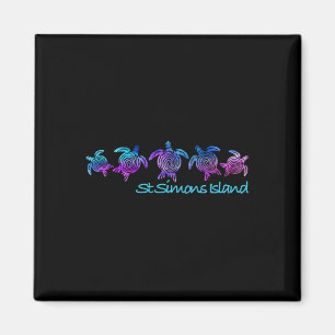 Aimant Cadeau Tortue Tribale Design Plage de l'Île St. Si