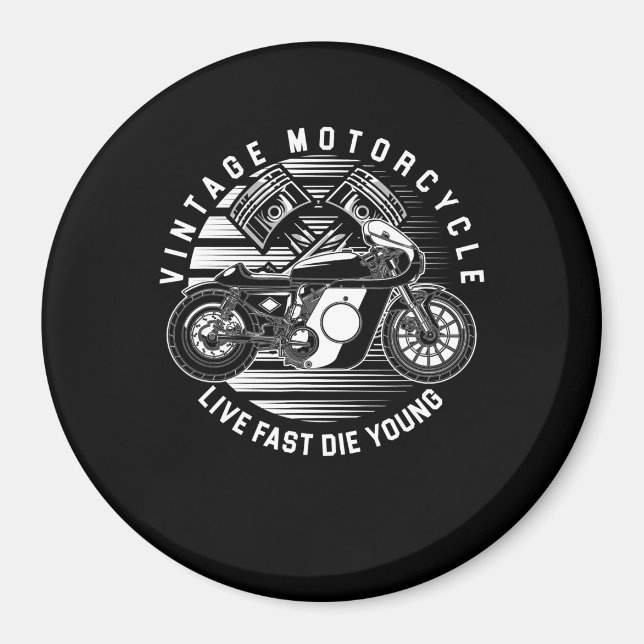 Aimant Cadeau vintage De Course De Moto Pour Biker (Devant)